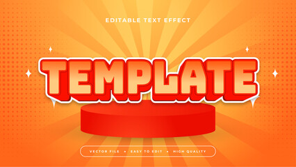 Orange white and red template 3d editable text effect - font style