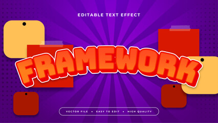Orange purple violet and red framework 3d editable text effect - font style