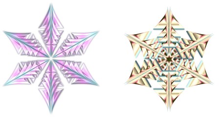 3d shiny pink, blue shade and maroon, blue patterned stars