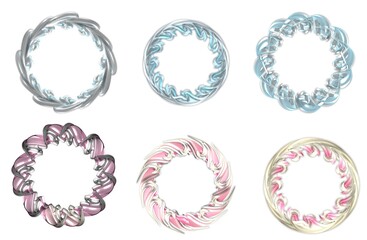 3d glassy colorful swirl frames