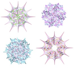 3d shiny colorful floral swirl and patterns