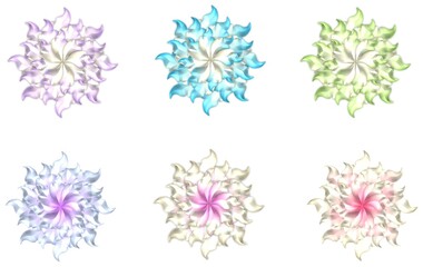 3d glossy colorful flowers stickers