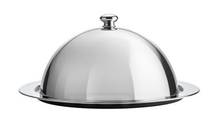 Shiny silver cloche cut out