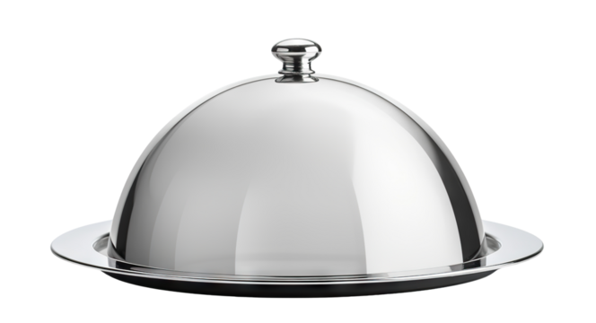 Shiny silver cloche cut out