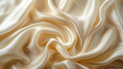 Body lotion strokes transitioning into smooth silk fabric waves