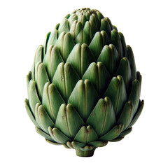 Fototapeta premium A large green vegetable with a pointed top, healthy food, 3D style and isolated on a transparent background.