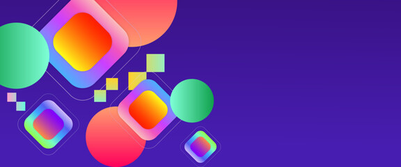 Colorful vector abstract geometrical shape modern banner. For website, banners, brochure, posters, flyer, card, and cover