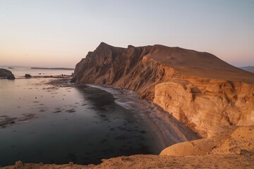 sunset at the beach on the coast of Peru