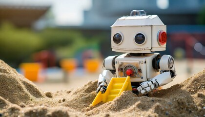 Mechanical Marvels: Robot Toy Adventures in the Sandbox