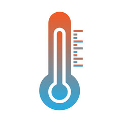  gradient  thermometer flat vector icon
