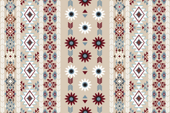 carpet Ikat abstract ethnic art seamless pattern Mexican style wallpaper, set, geometric, oriental, fabric, clothing, print, ornament, Aztec geometric, furniture