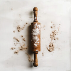 Nudelholz Rustikal frei gestellt