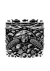 Sea Turtle SVG, Sea Turtle Clipart, Beach SVG, Ocean Turtle SVG, Wave SVG, Printable, Cut Files, Cricut