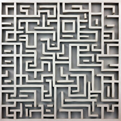 Black and white maze pattern illustration. Generative ai