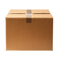 brown cardboard box isolated on transparent background