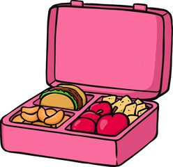 lunchbox cartoon hand drawn style color