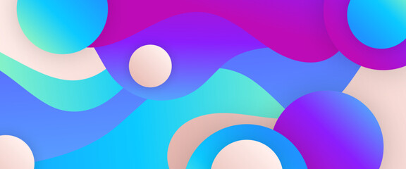 Colorful minimalist abstract gradient simple banner with wave shapes. Vector design layout for presentations, flyers, posters, background, annual report, invitations