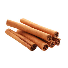 Bunch of cinnamon sticks isolated on transparent background