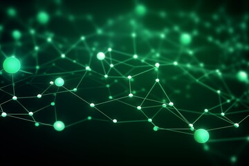 Obraz premium Grid network abstract green background