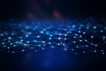 Obraz premium Grid network abstract blue background