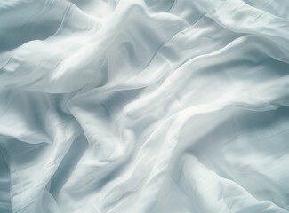 Naklejka premium White linen bed sheets, close up shot, no people, background, high resolution photography, insanely detailed, fine details, stock photo, professional color grading, hyper realistic