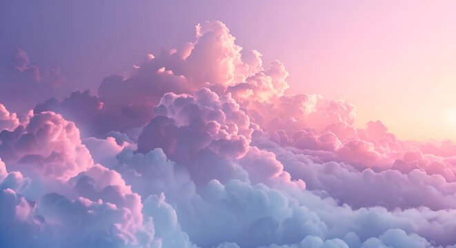Soft cloud gradients, ethereal sky colors blending, peaceful