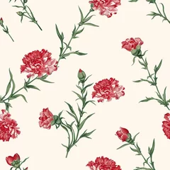 Rolgordijnen Carnation , Floral Motifs © Holly