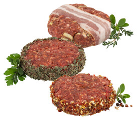 Burger meat cut out isolated transparent background