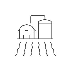 Farm and silo line icon
