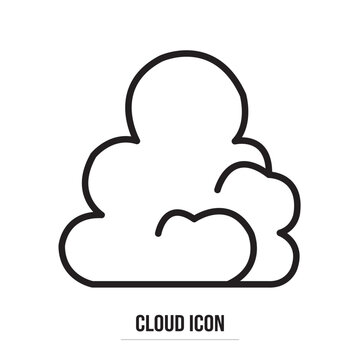 Cloud icon vector. Line sky symbol. Trendy flat weather outline ui sign design in white background. Thin linear graphic pictogram for web site, mobile application. Logo illustration. Eps10.