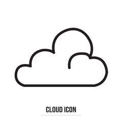 Cloud icon vector. Line sky symbol. Trendy flat weather outline ui sign design in white background. Thin linear graphic pictogram for web site, mobile application. Logo illustration. Eps10.