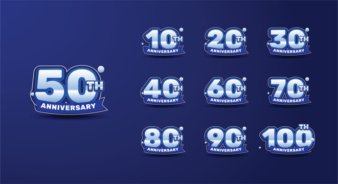 Anniversary celebration set design with gradient - Powered by Adobe