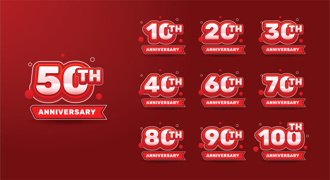 Anniversary celebration set design with gradient - Powered by Adobe
