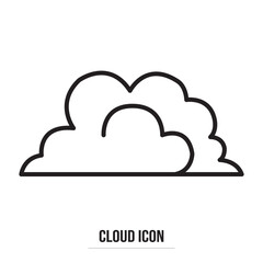 Cloud icon vector. Line sky symbol. Trendy flat weather outline ui sign design in white background. Thin linear graphic pictogram for web site, mobile application. Logo illustration. Eps10.