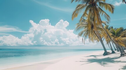 Enchanting sunset scene: mysterious figure crosses deserted tropical beach at dusk, invoking intrigue and suspense
