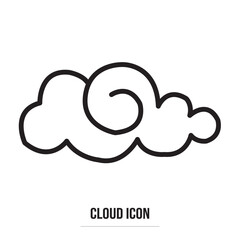 Clouds line art icon. Storage solution element, databases, networking, software image, cloud and meteorology concept. Vector line art illustration isolated on white background in eps 10.