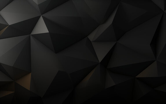 Black Abstract Geometric Background: Mesmerizing Polygons Craft a Modern Visual Delight, advertisement, wallpaper, banner