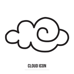 Clouds line art icon. Storage solution element, databases, networking, software image, cloud and meteorology concept. Vector line art illustration isolated on white background in eps 10.