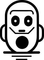 Simple chatbot vector robot isolated black icon