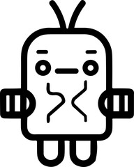 Simple chatbot isolated black icon