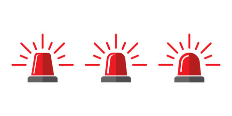 Siren vector icon. Police or ambulance red flasher siren icon. © Hunter Leader