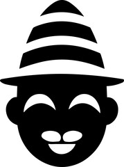Simple clown isolated black icon