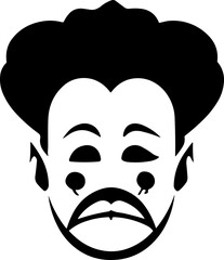 Simple clown isolated black icon