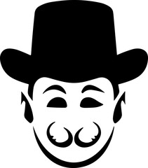 Simple clown isolated black icon