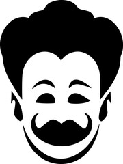 Simple clown isolated black icon