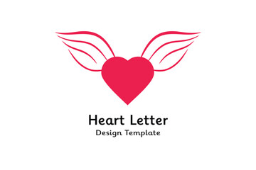 Heart Letter logo Template