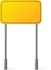 Obraz premium Yellow street sign board on metal pole