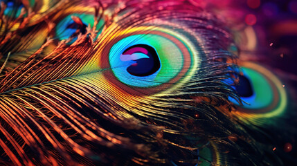 Abstract macro peacock feather