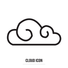 Clouds line art icon. Storage solution element, databases, networking, software image, cloud and meteorology concept. Vector line art illustration isolated on white background in eps 10.