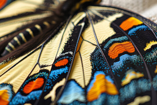 Close up shot of butterfly's wing, natural beauty concept.